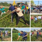 जल गंगा संवर्धन अभियान के अन्तर्गत आज बैतूल की जीवनदायिनी नदी माँ माचना को जल खरपतवार से मुक्त करने हेतु नियमित श्रमदान अभियान में की सहभागिता