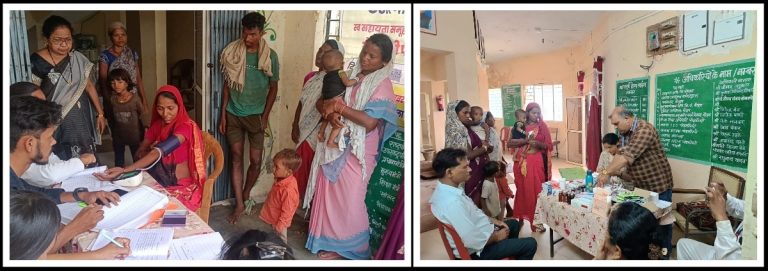 ग्राम बेलोंड में निःशुल्क स्वास्थ्य परीक्षण शिविर आयोजित, 128 ग्रामीणों ने लिया लाभ