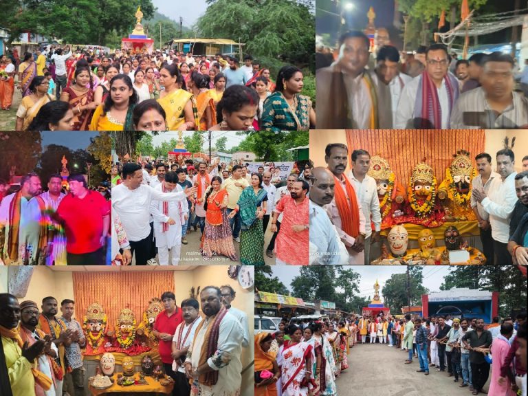 सारणी नगर में भगवान महाप्रभु जगन्नाथ जी की रथयात्रा सारणी से बड़े ही धूमधाम रथयात्रा निकली हजारों लोग शामिल हुए